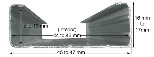 lining channels dimensions 