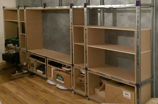 fabriquer un grand meuble tv bibliotheque