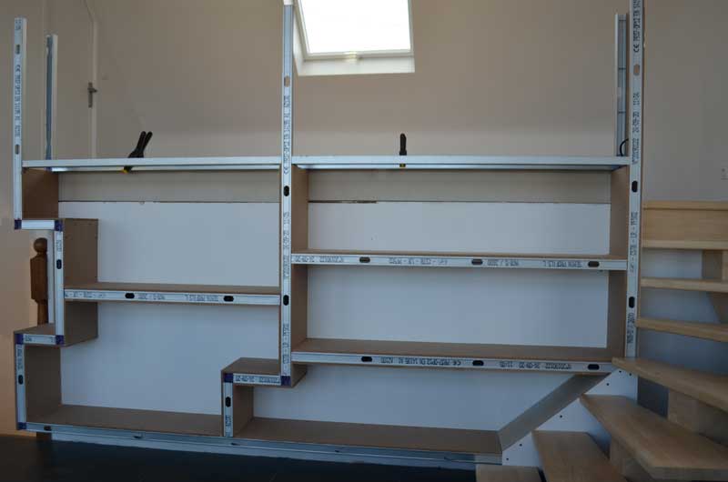 photo diy mezzanine bookcase with counter 6