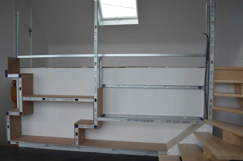 photo diy mezzanine bookcase with counter 5