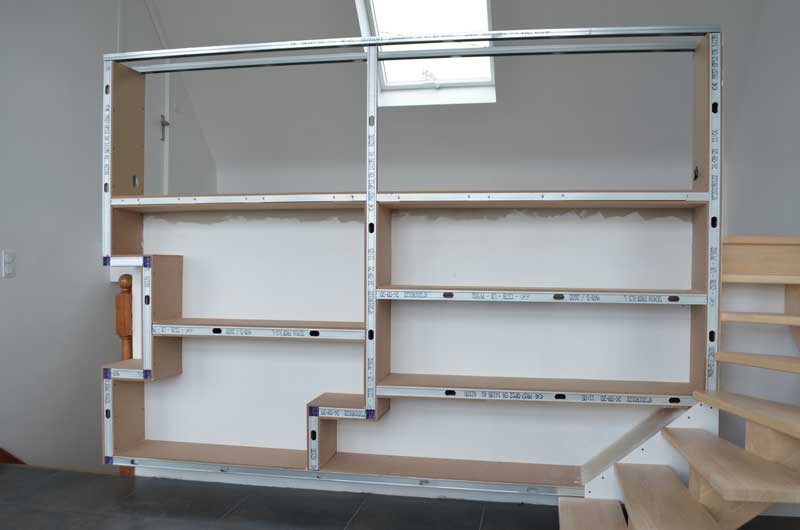 photo diy mezzanine bookcase with counter 7